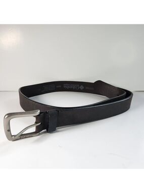 Columbia Leather Belt Mens Size Large 38 Brown Single Prong Silver Buckle